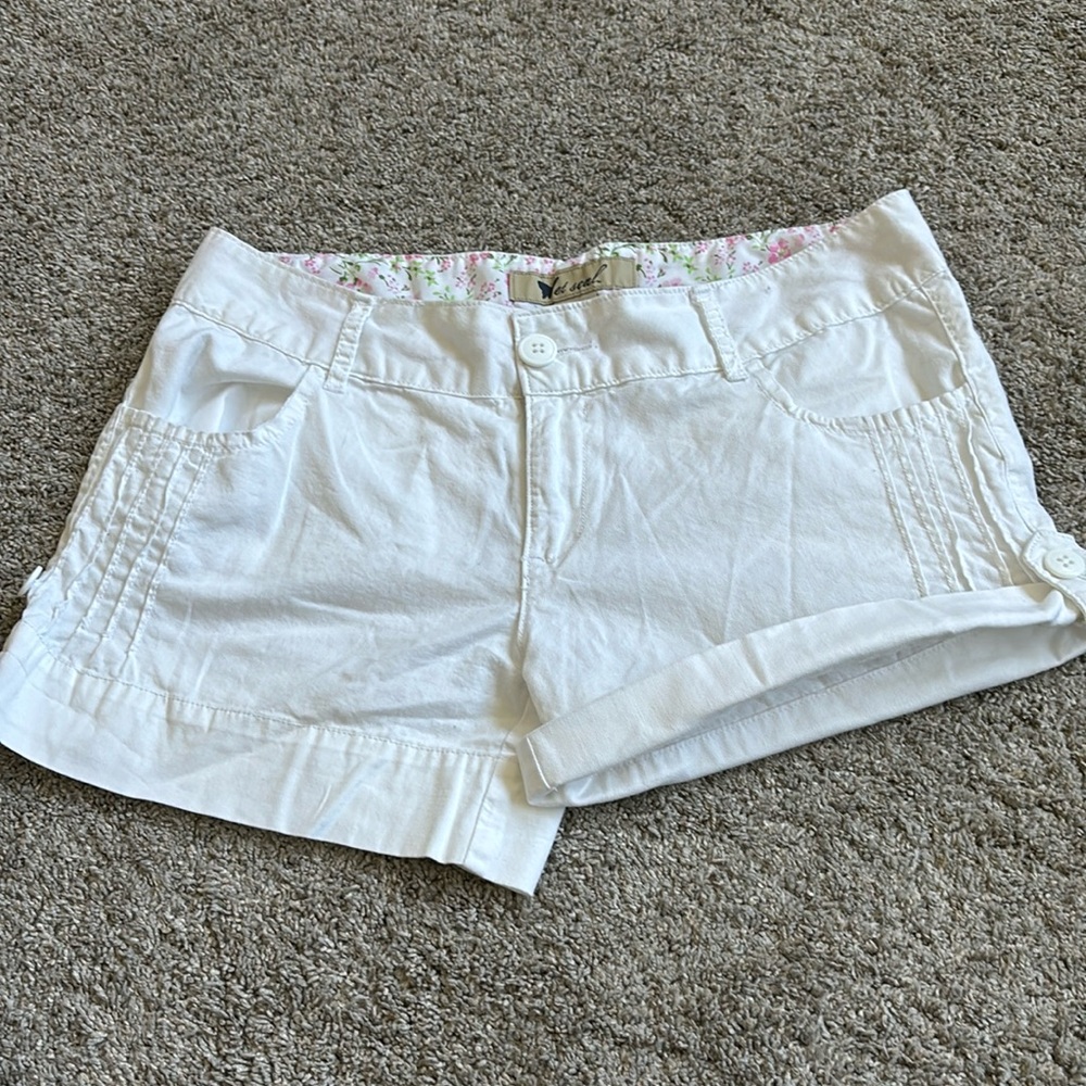 White cuff-able shorts